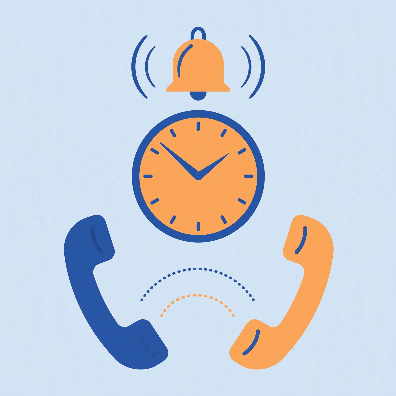 Reminder bell above a phone conversation